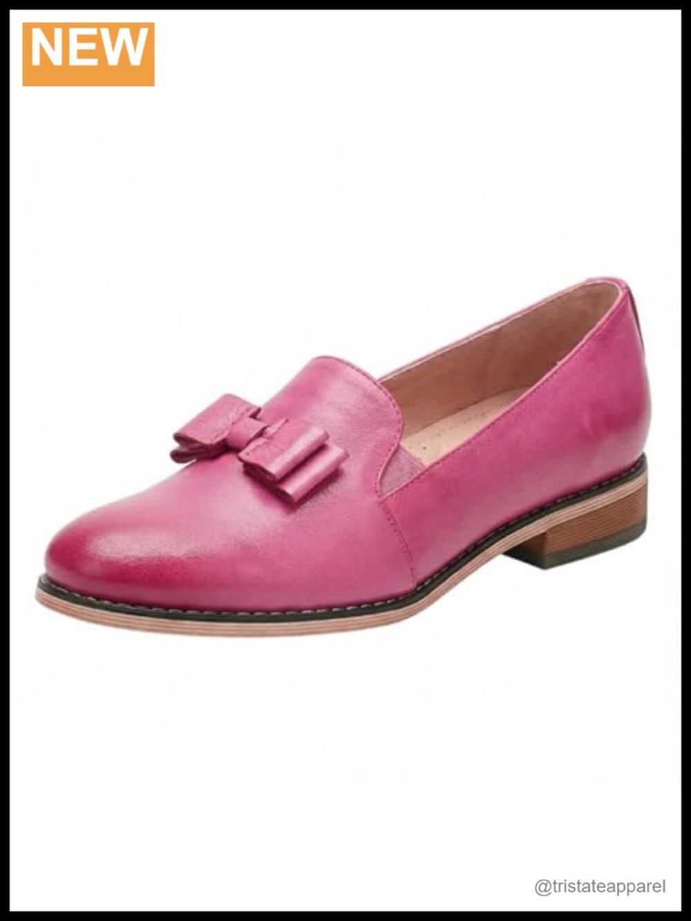 Handmade Sheepskin Leather Bow Penny Loafer Slip On Flat Work Shoes